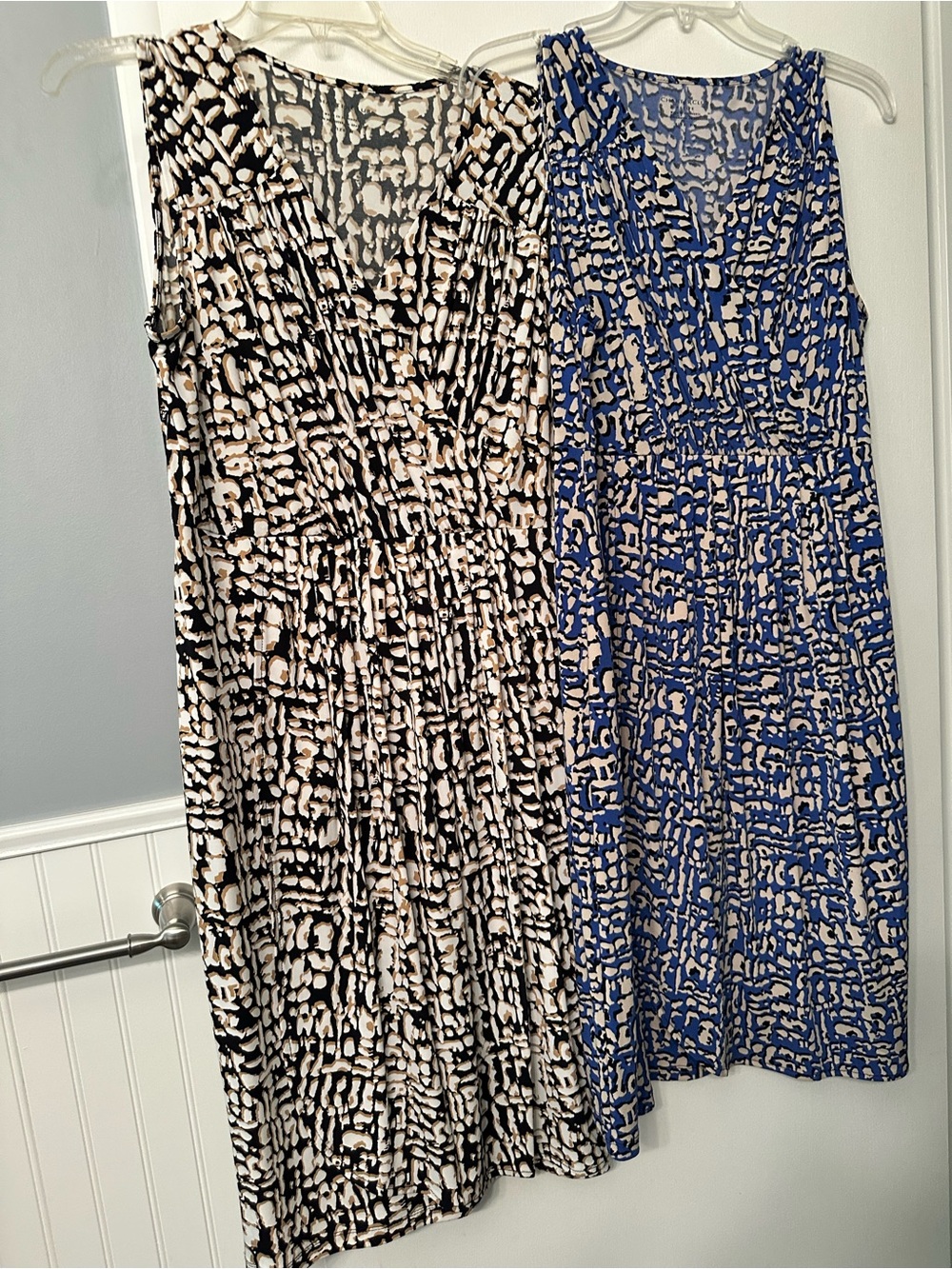 2-Charter Club Blue&White & Tan& White Dresses
